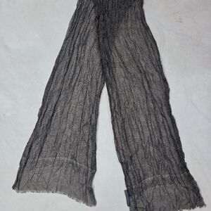 John Varvatos Black Crinkled Scarf
